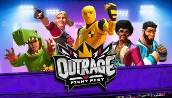Landscape promotional material for the game 'OutRage: Fight Fest'.